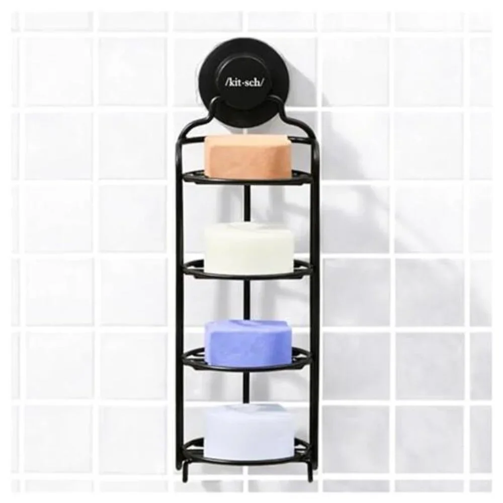 Shower Caddy Hanging Suction Cup Soap Holder Bar Shampoo Conditioner Organizer